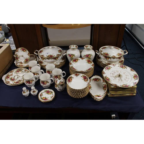 64 - Royal Albert Old Country Roses china incl. tureens, vases, plates etc. (qty)