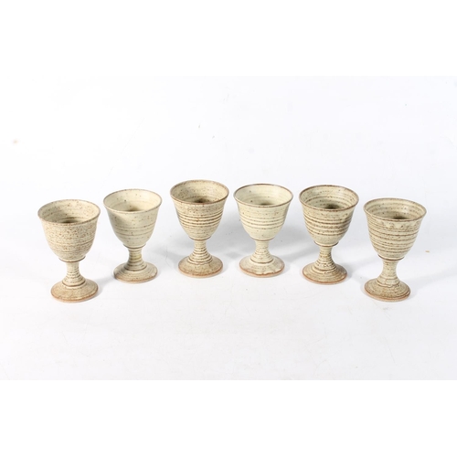 81 - Scottish Studio Pottery Stornoway goblets, set of six.