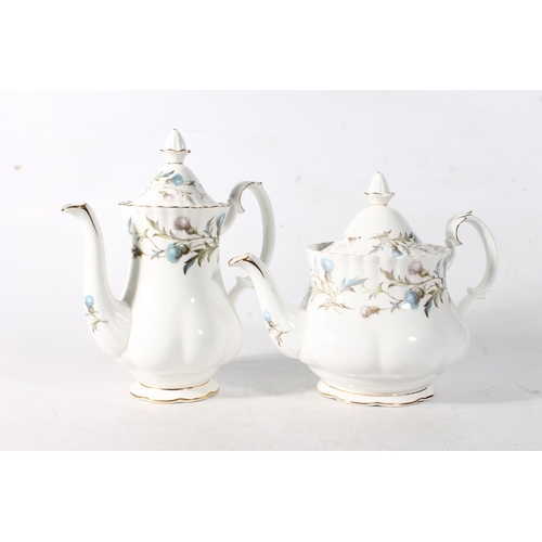 83 - Royal Albert Brigadoon pattern teapot and coffee pot.