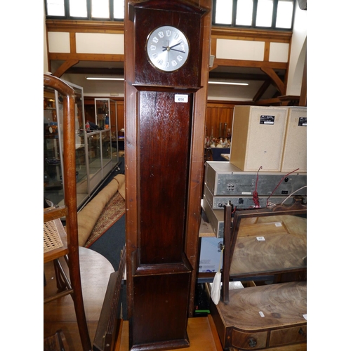 614 - Small Bentima Grandmother clock, H116cm.