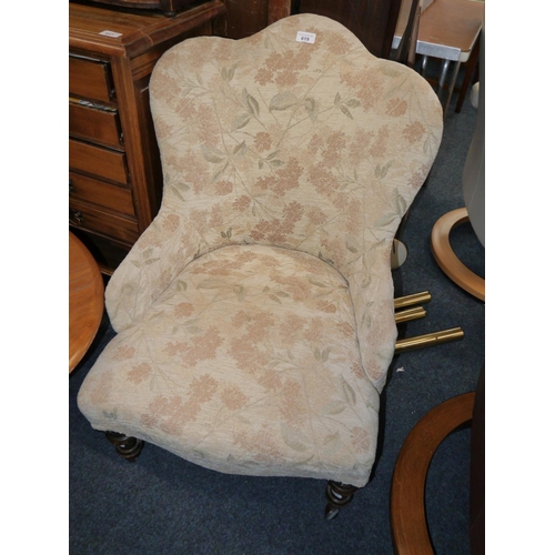 619 - Edwardian upholstered nursing chair, H80cm.