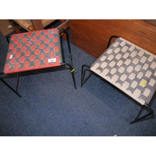 627 - Two retro footstools, H31cm.