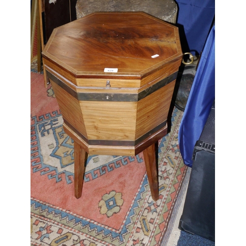 629 - Georgian style mahogany wine cooler, H67cm.