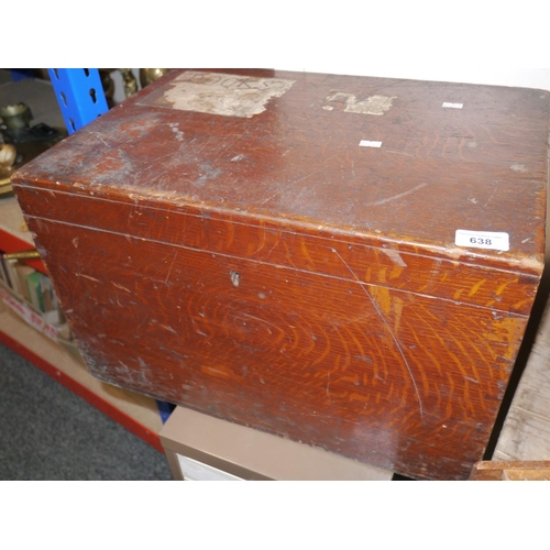 638 - Small oak chest, W50cm.