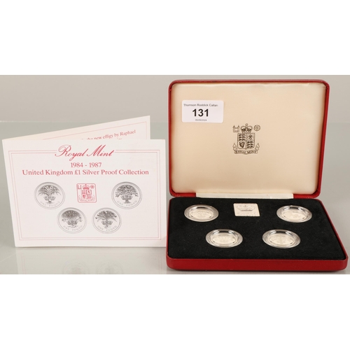 131 - United Kingdom 1984 - 1987 £1 Silver Proof Collection