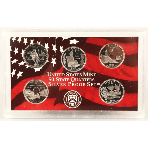 134 - Three United States Mint 50 State Quarters Silver Proof sets