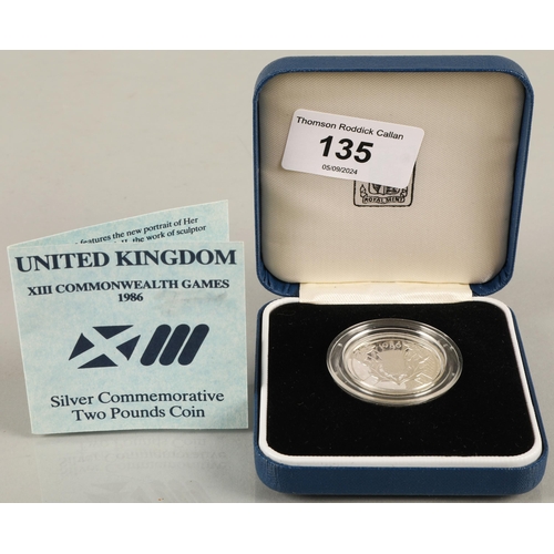 135 - United Kingdom 1986 Commonwealth Games Silver Commemorative Two Pounds Coin  & 1992 - 1993 Silve... 