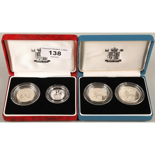 138 - 1990 Silver Proof Five Pence Two-Coin Set & 1992 Silver Ten Pence Two-Coin Set