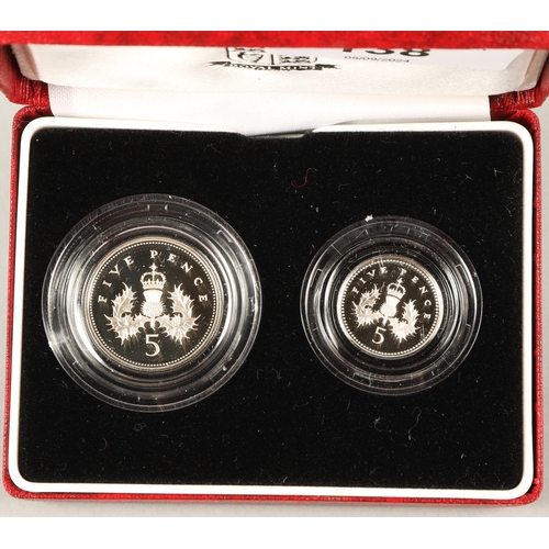 138 - 1990 Silver Proof Five Pence Two-Coin Set & 1992 Silver Ten Pence Two-Coin Set