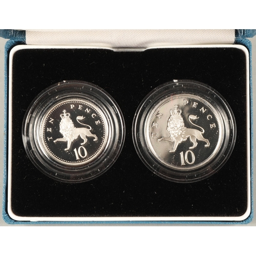 138 - 1990 Silver Proof Five Pence Two-Coin Set & 1992 Silver Ten Pence Two-Coin Set