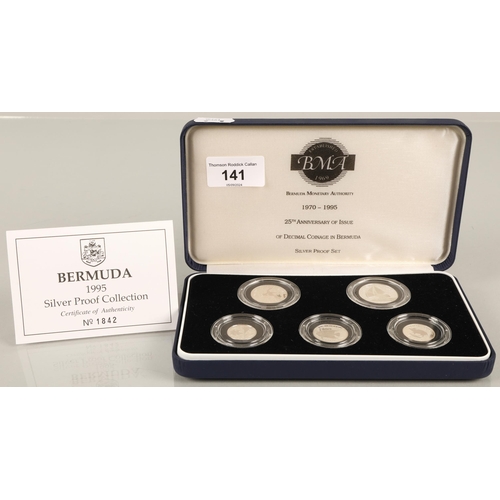 141 - Bermuda 1995 Silver Proof Collection with certificate of authenticity, no. 1842