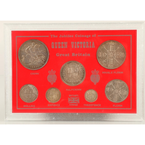 142 - The Jubilee Coinage of Queen Victoria to include Crown, Double Florin, Shilling, etc