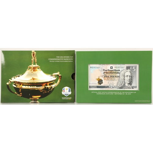 146 - 2014 Ryder Cup commemorative five pound note