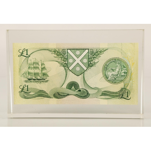 147 - Bank of Scotland 1988 One Pound note in glass display frame