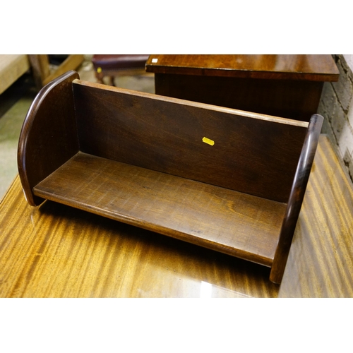 582 - Mahogany book trough