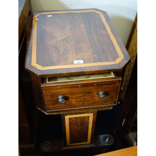 594 - Victorian mahogany sewing table.