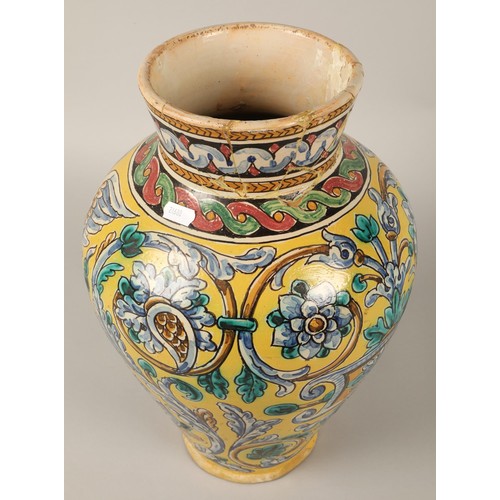 220 - Large Italian maiolica vase 38cm h