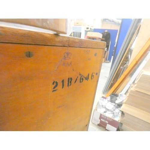 500 - Two short over three long Ministry chest of oak drawers.