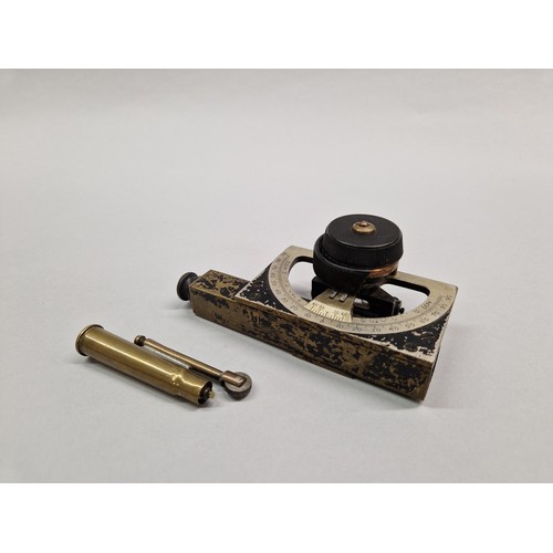 42 - Abney level clinometer HHS MK V B10 and a trench art bullet lighter