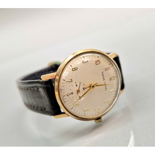 49 - Smiths Astral gents 9ct gold wristwatch(inscribed to rear of case)