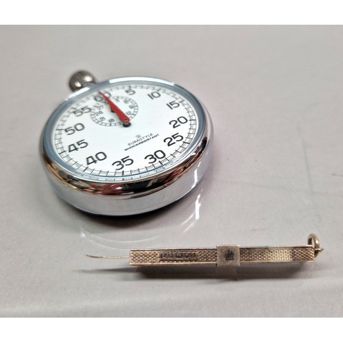 89B - Eurastyle stop watch and silver toothpick hallmarked London 1963