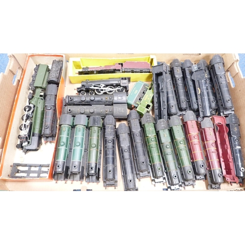 1 - Three cartons containing 00 gauge model railway locomotives, tenders, locomotive parts etc.