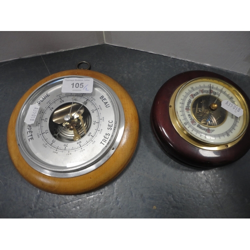 105 - Two small wall barometers.