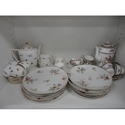 108 - Minton part coffee set, Grosvenor part coffee set and a set of ten Limoges for Havilland fruit plate... 