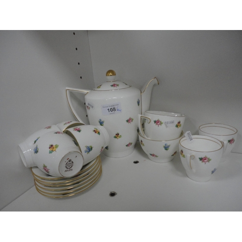 108 - Minton part coffee set, Grosvenor part coffee set and a set of ten Limoges for Havilland fruit plate... 