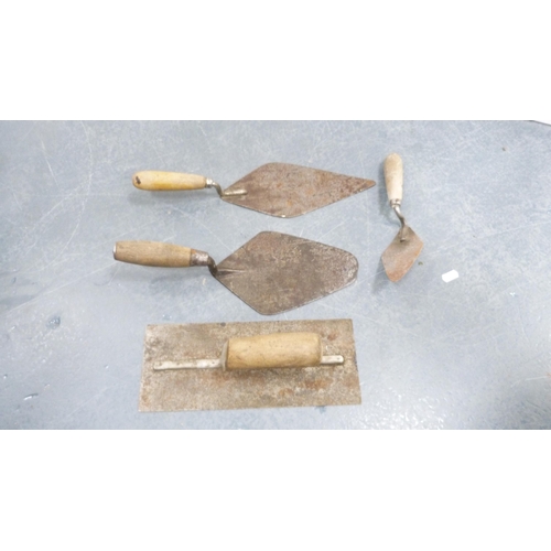 183 - Two wooden crates containing Gipron roller skates, also tools, chisels etc., and another empty crate... 