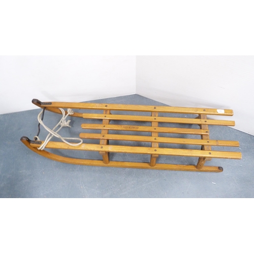 185 - German wooden sleigh.
