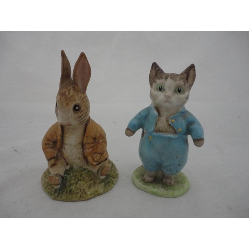190 - Group of Wade Whimsies, glass animal figures, Beswick 'Tom Kitten' figure, Beswick 'Benjamin Bunny' ... 