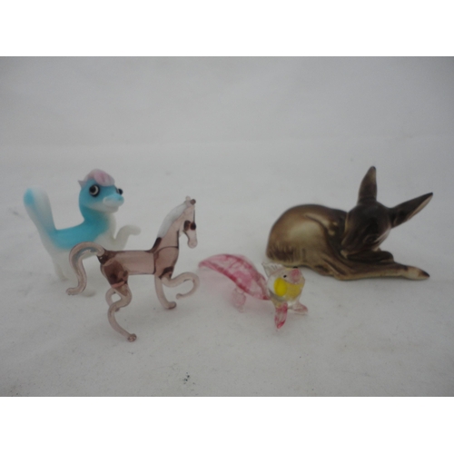190 - Group of Wade Whimsies, glass animal figures, Beswick 'Tom Kitten' figure, Beswick 'Benjamin Bunny' ... 
