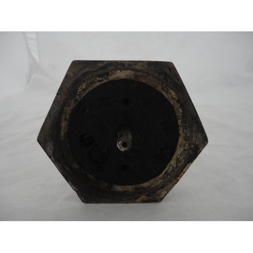 192 - Converted antique silver embossed candlestick with loaded base.