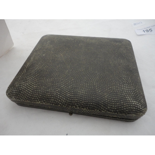 195 - Five matching silver sugar spoons, cased.