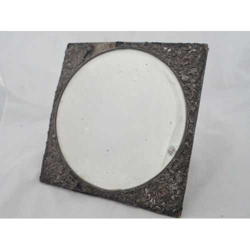 203 - Large antique silver-mounted dressing mirror on easel support (a/f).