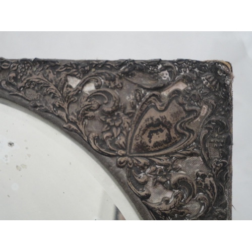 203 - Large antique silver-mounted dressing mirror on easel support (a/f).