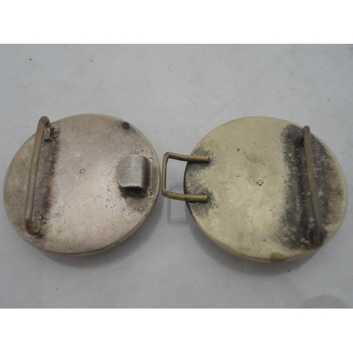 211 - Pair of Japanese Satsuma buckles and a Japanese gilt metal buckle.&nbsp; (3)