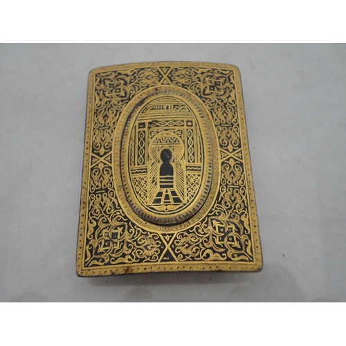 211 - Pair of Japanese Satsuma buckles and a Japanese gilt metal buckle.&nbsp; (3)