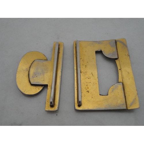 211 - Pair of Japanese Satsuma buckles and a Japanese gilt metal buckle.&nbsp; (3)