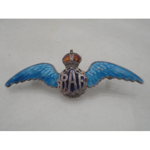 218 - Silver and enamel RAF sweetheart brooch.