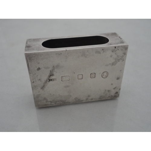 222 - Silver engine-turned vesta holder, 39g, white metal bangle and a cased silver-mounted cheroot holder... 