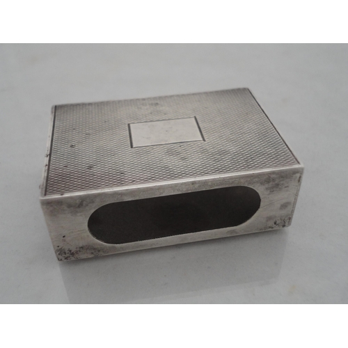 222 - Silver engine-turned vesta holder, 39g, white metal bangle and a cased silver-mounted cheroot holder... 