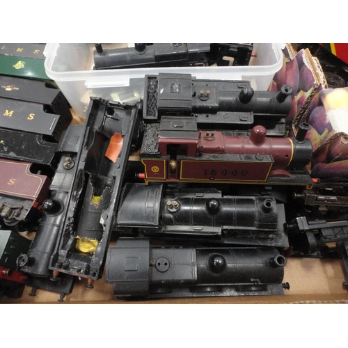 23 - Two cartons containing assorted 00 gauge locomotive parts and accessories, also a Bachmann Branch Li... 