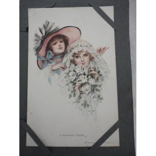 230 - Collection of postcards, both loose and contained in an album, to include military-related and vinta... 