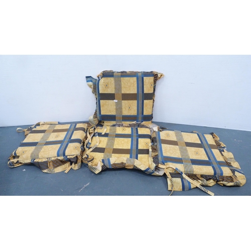 235 - Pair of Spanish embroidered cushions, a double duvet and chair cushions.