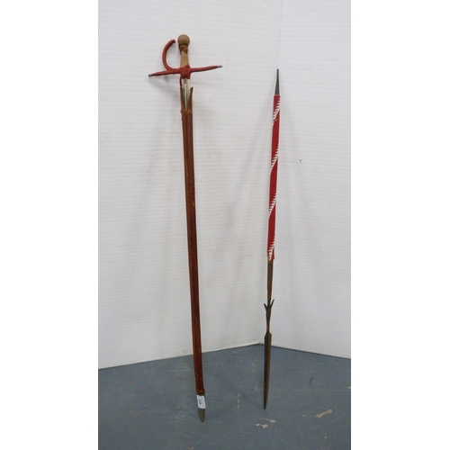 238 - Toledo sword with scabbard and a spear.&nbsp; (2)