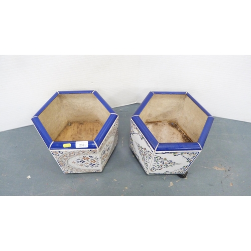 239 - Two octagonal planters.  (2)