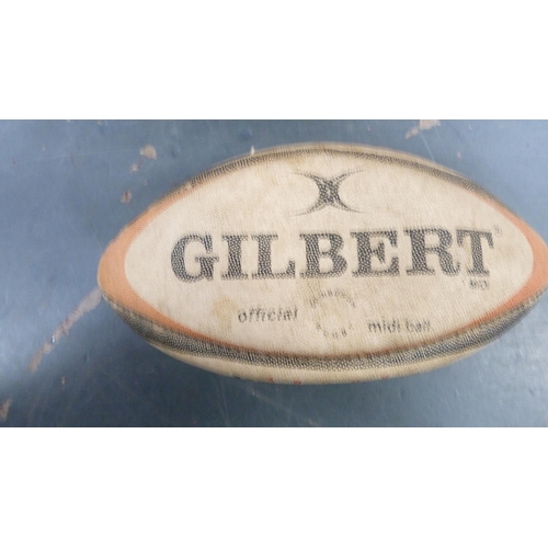 240 - Fortnum & Mason box containing a rugby ball, collector's box and a bottle rack etc.