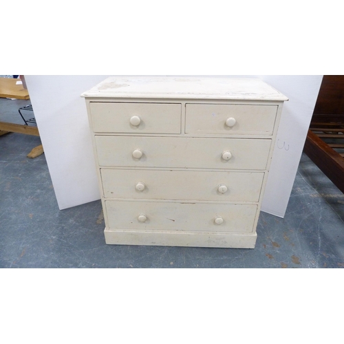 279 - Victorian painted chest of two short and three long drawers.